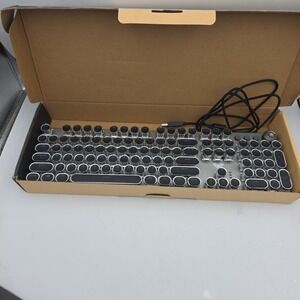 AULA F2088 Typewriter Style Mechanical Gaming Keyboard,Rainbow LED Backlit,Remov